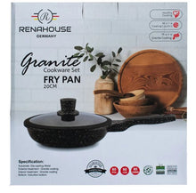 Sartén Antiadherente En Mármol Tapa De Vidrio 18 cm Renahouse