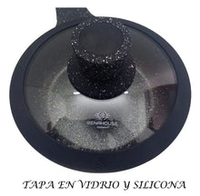 Sartén Antiadherente En Mármol Tapa De Vidrio 18 cm Renahouse