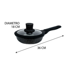 Sartén Antiadherente En Mármol Tapa De Vidrio 18 cm Renahouse