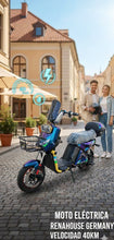 Moto Eléctrica para 2 personas con cesta y baúl Renahouse Germany
